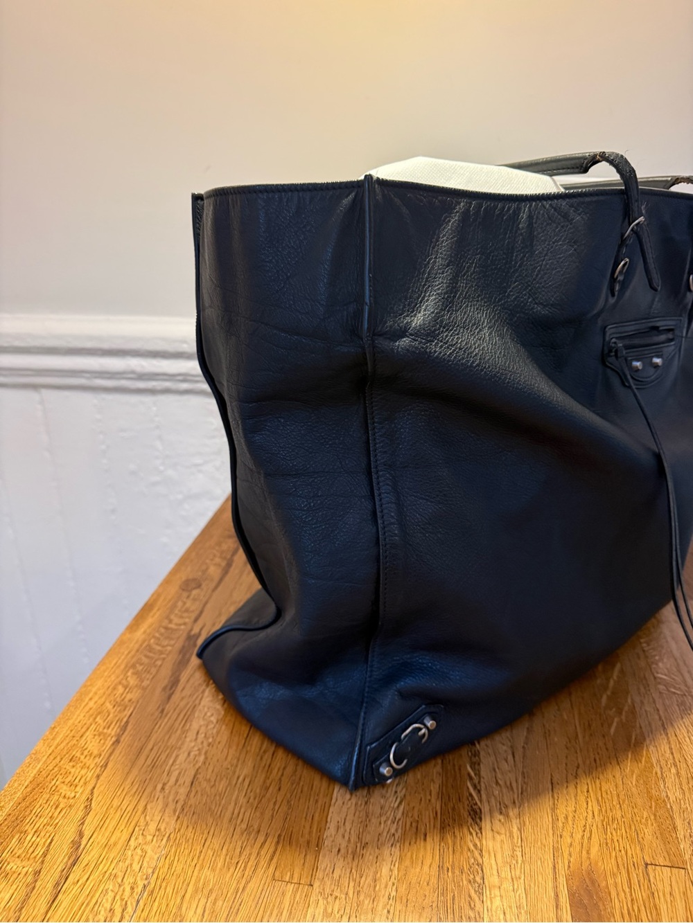 Balenciaga vintage papier A3 black leather tote - Picture 6 of 12